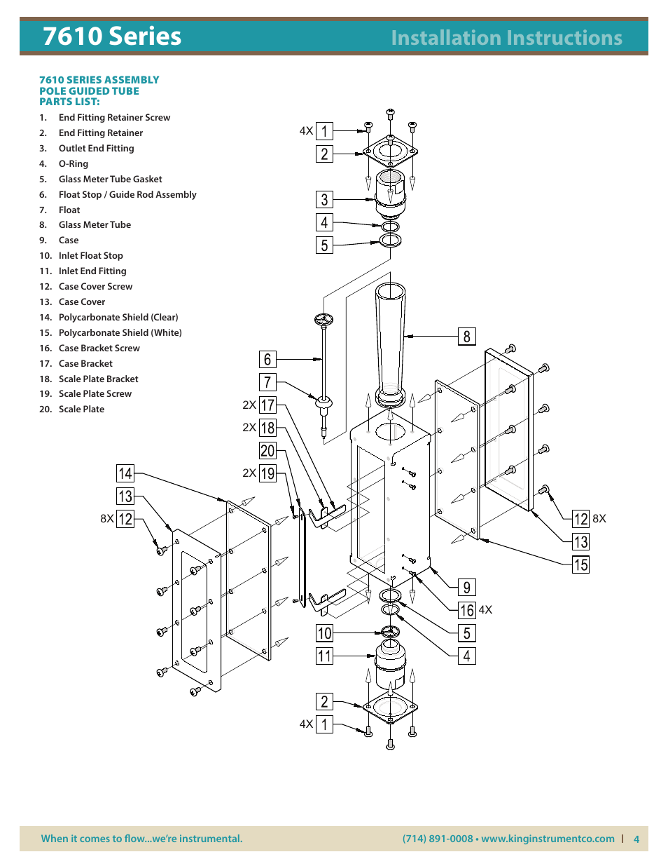 7610 series, Installation instructions | KING 7610 Series User Manual | Page 4 / 5