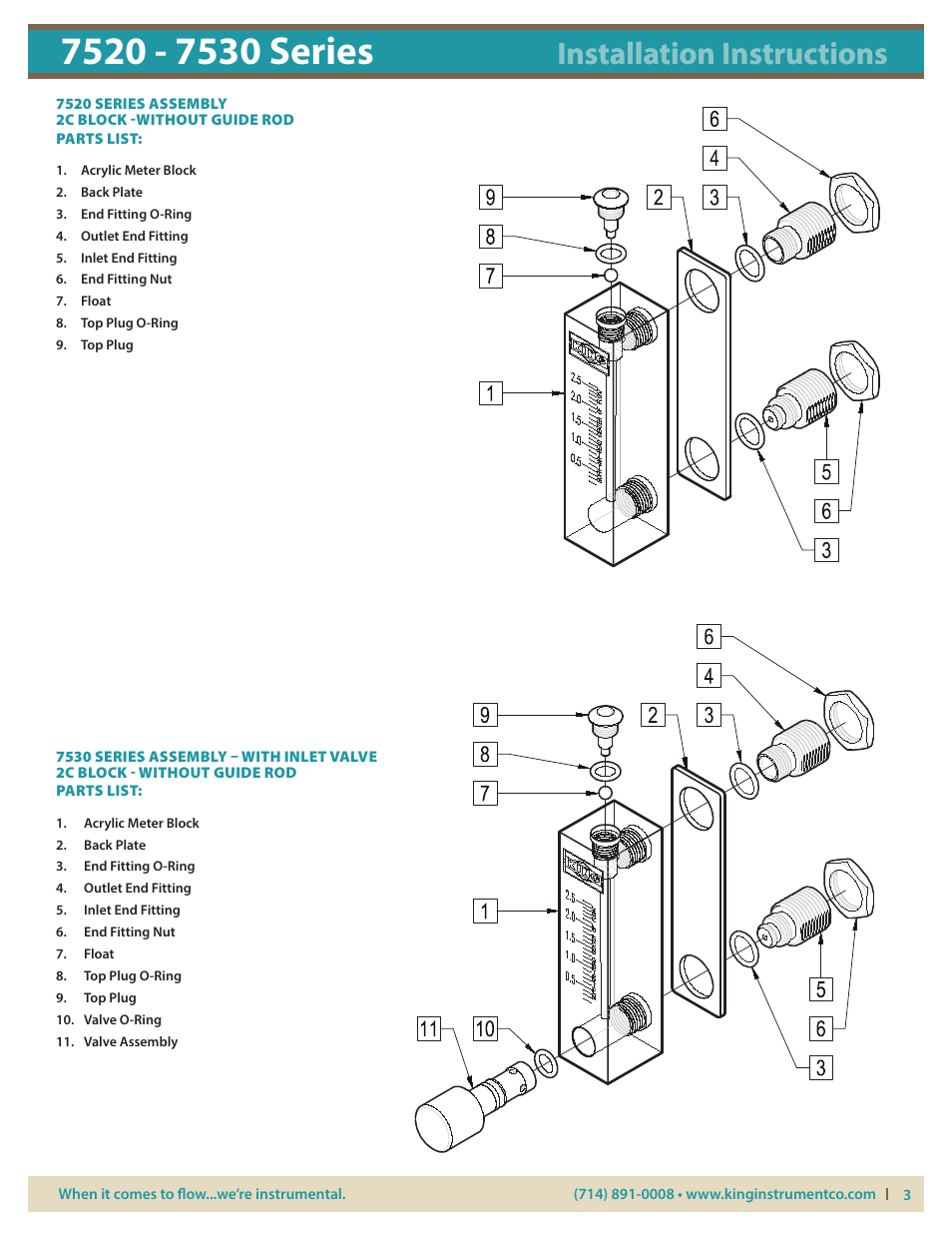 Installation instructions | KING 7520 - 7530 Series User Manual | Page 3 / 5