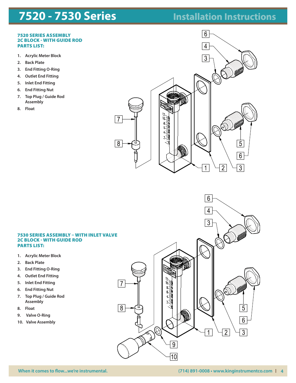 Installation instructions | KING 7520 - 7530 Series User Manual | Page 4 / 5