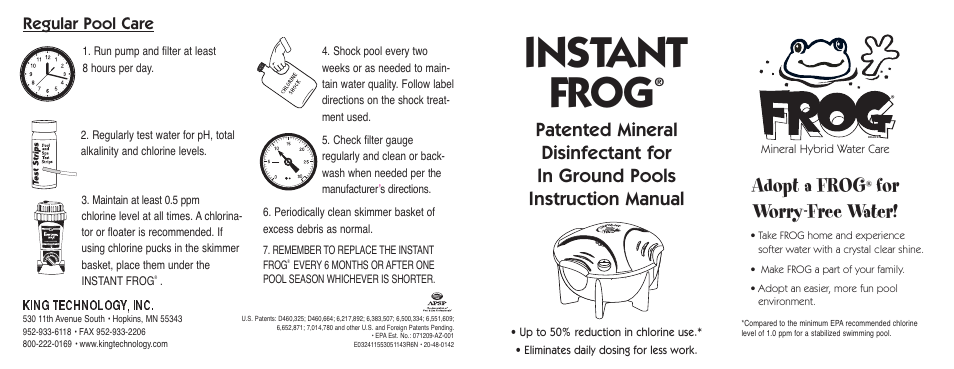 King Technology INSTANT FROG User Manual | 2 pages