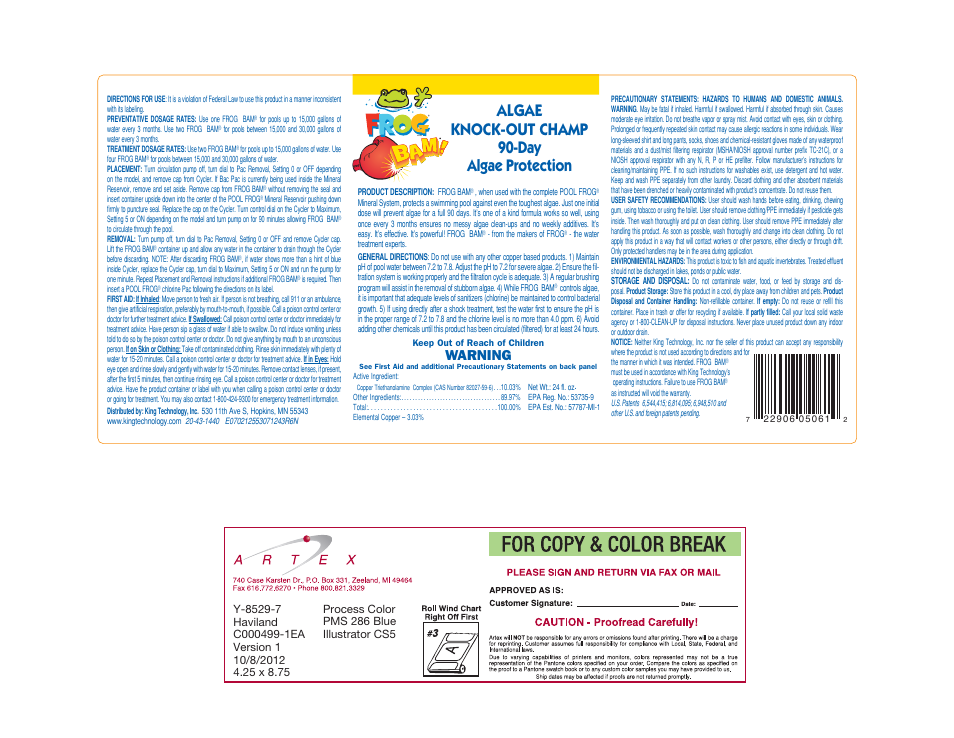 King Technology FROG BAM User Manual | 1 page