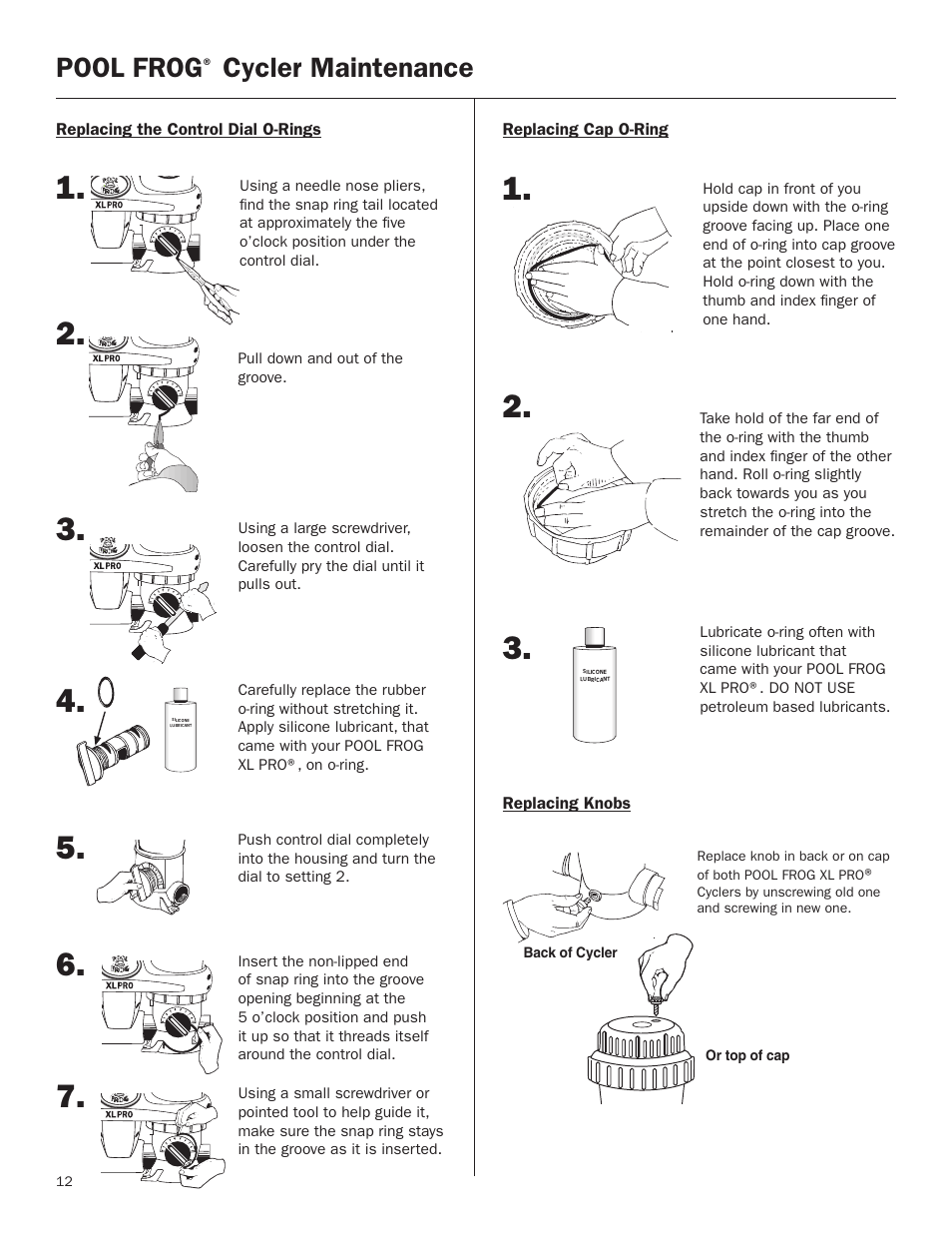 Pool frog® cycler maintenance, Pool frog, Cycler maintenance | King Technology POOL FROG XL PRO User Manual | Page 12 / 16