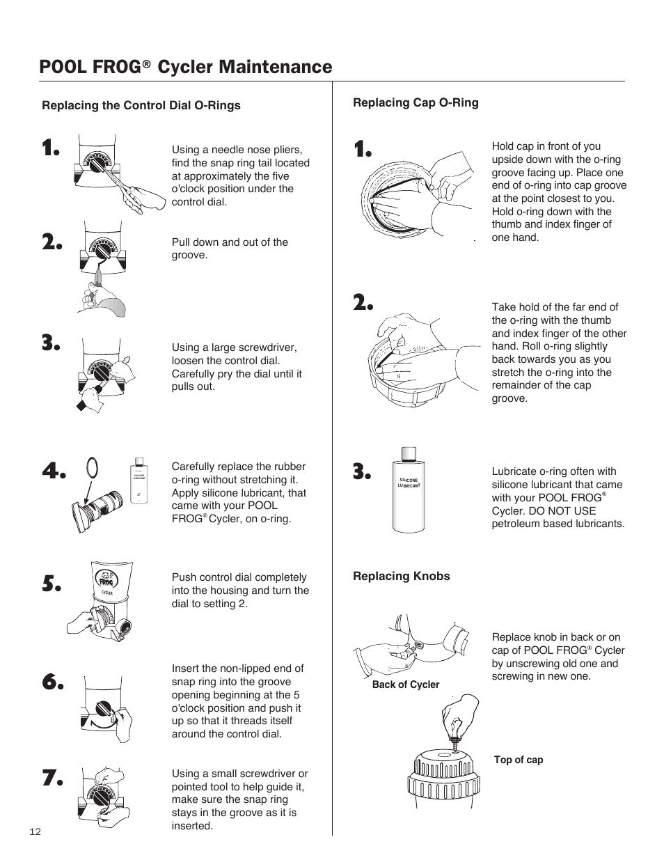 Pool frog® cycler maintenance | King Technology POOL FROG Model 5400/5430 User Manual | Page 12 / 18