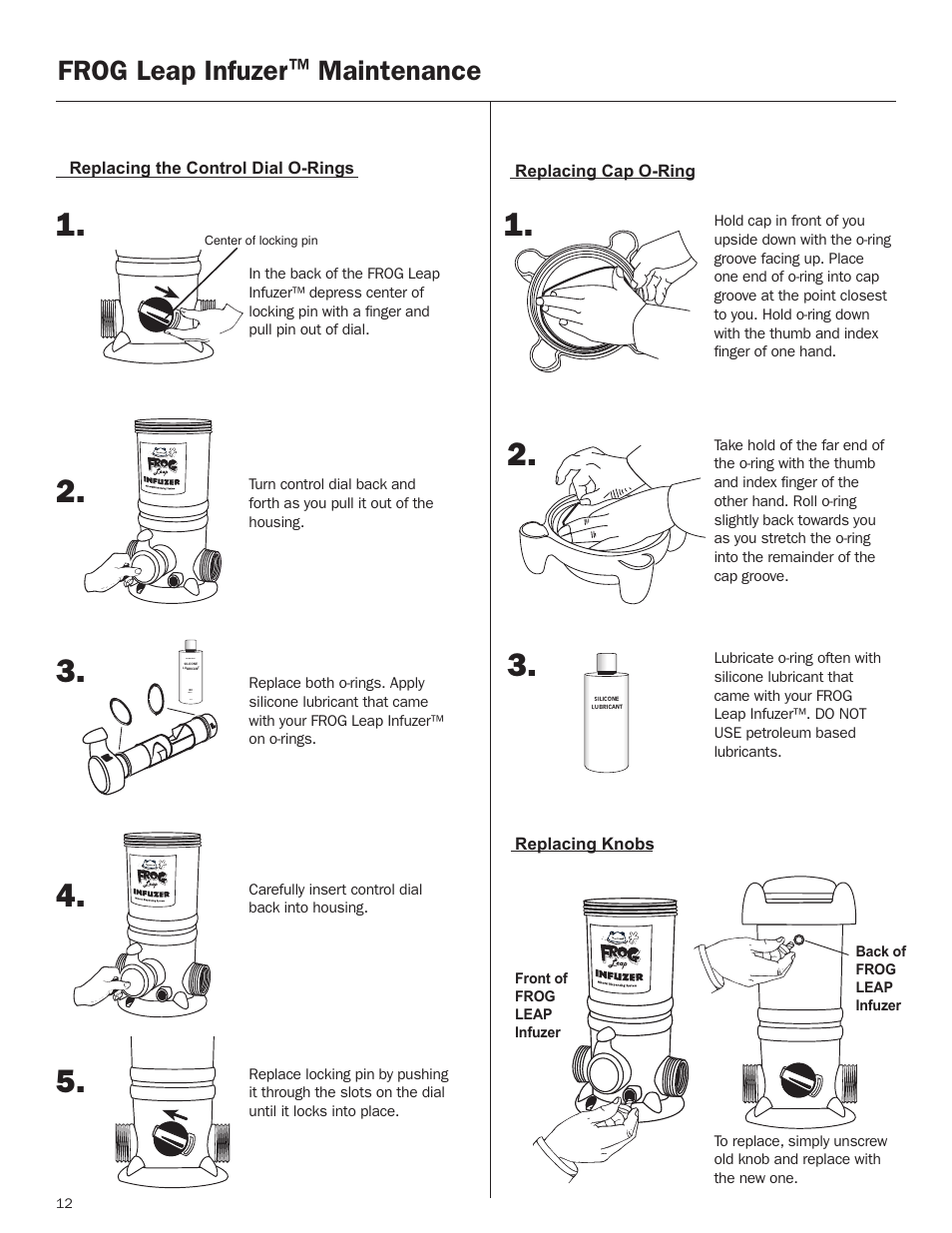 Maintenance, Frog leap infuzer | King Technology FROG Leap Model 7800 User Manual | Page 12 / 16