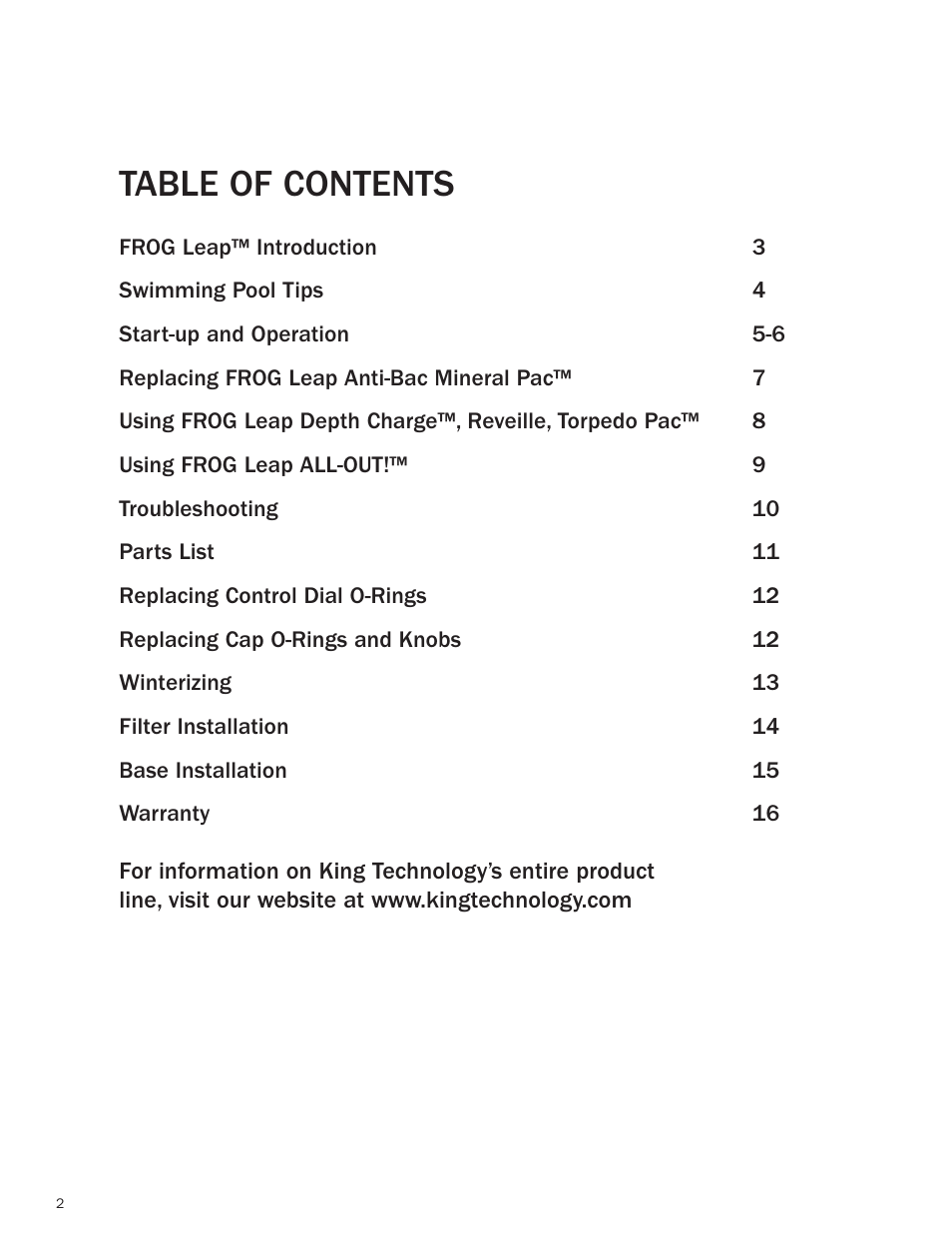 King Technology FROG Leap Model 7800 User Manual | Page 2 / 16