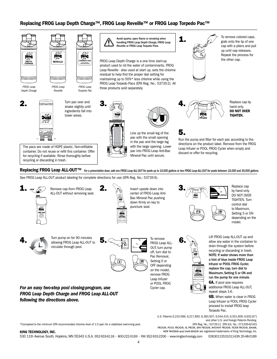 King Technology FROG Leap Anti-Bac Mineral Pac User Manual | Page 4 / 4