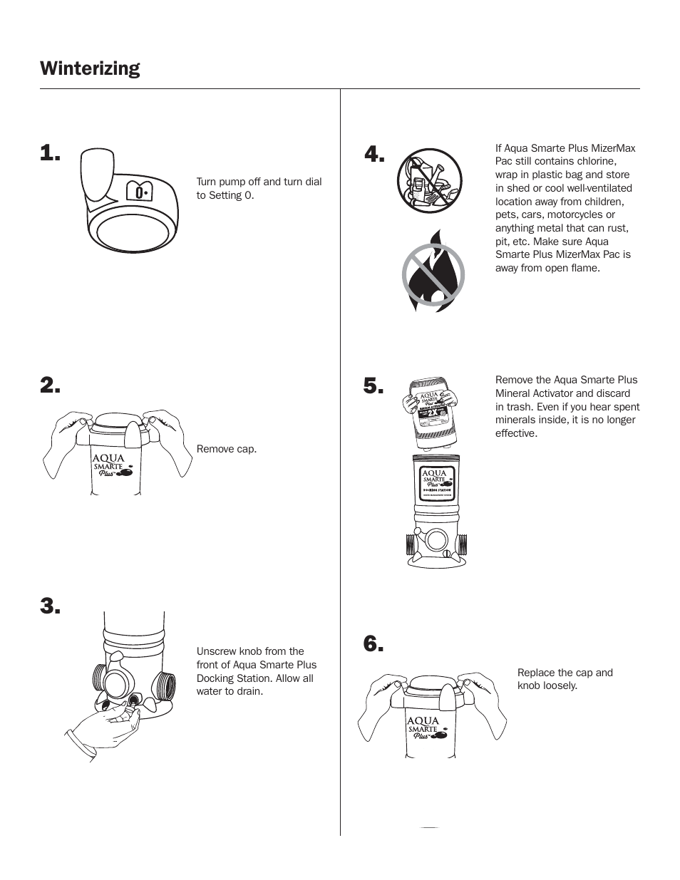 Winterizing | King Technology Aqua Smarte Plus Mineral Dispensing System Model 7700 User Manual | Page 13 / 16