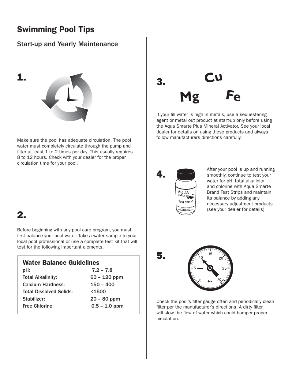 Swimming pool tips | King Technology Aqua Smarte Plus Mineral Dispensing System Model 7700 User Manual | Page 4 / 16