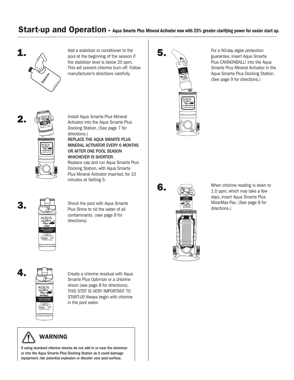 Start-up and operation | King Technology Aqua Smarte Plus Mineral Dispensing System Model 7700 User Manual | Page 5 / 16