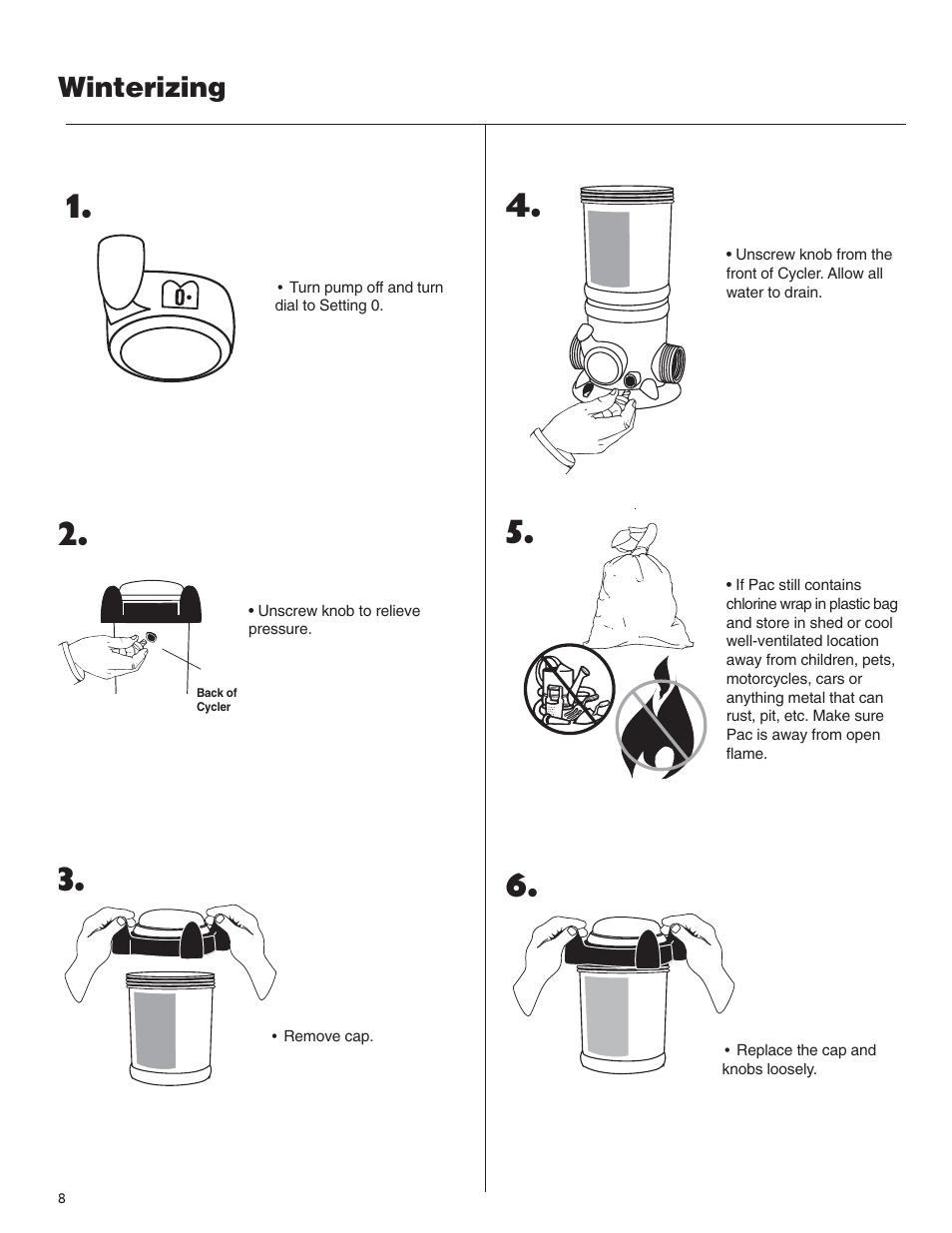 Winterizing | King Technology Prevail System User Manual | Page 8 / 13