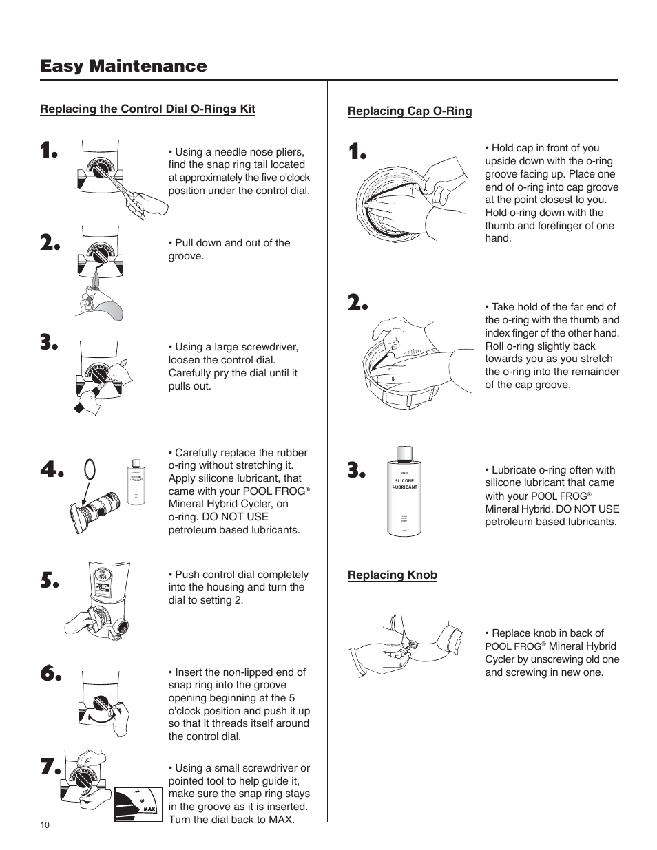 Maintenance, Easy maintenance | King Technology POOL FROG Mineral Hybrid System Analog User Manual | Page 10 / 20
