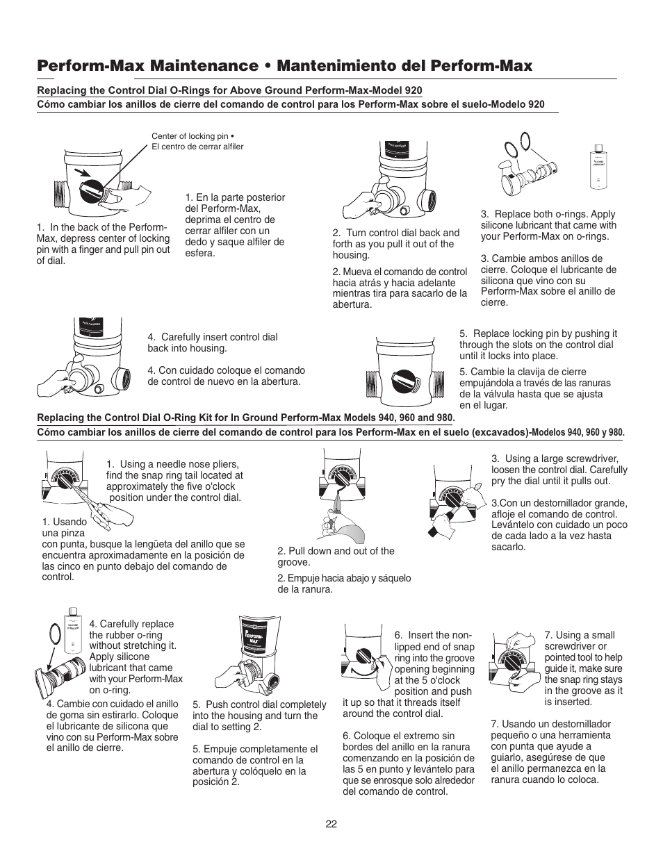 Perform-max maintenance, Mantenimiento del perform-max | King Technology Perform-Max Feeders User Manual | Page 22 / 24