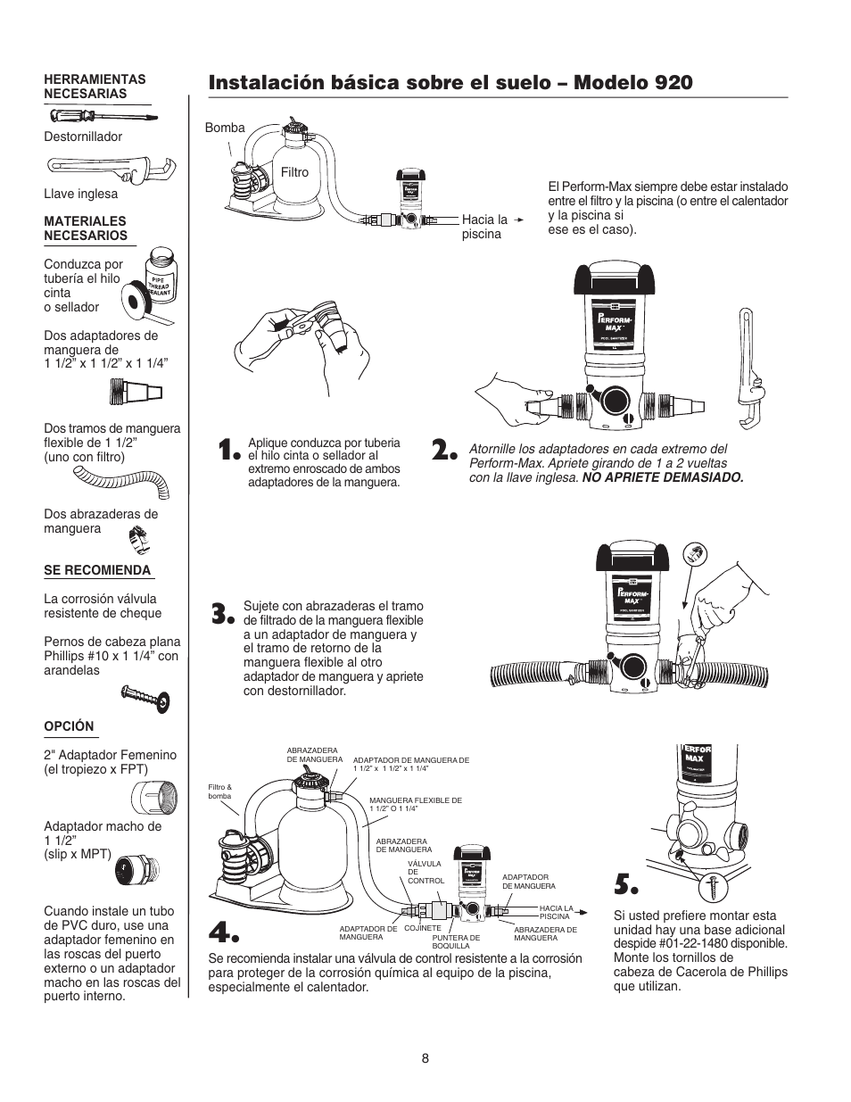 Instalación básica sobre el suelo – modelo 920 | King Technology Perform-Max Feeders User Manual | Page 8 / 24