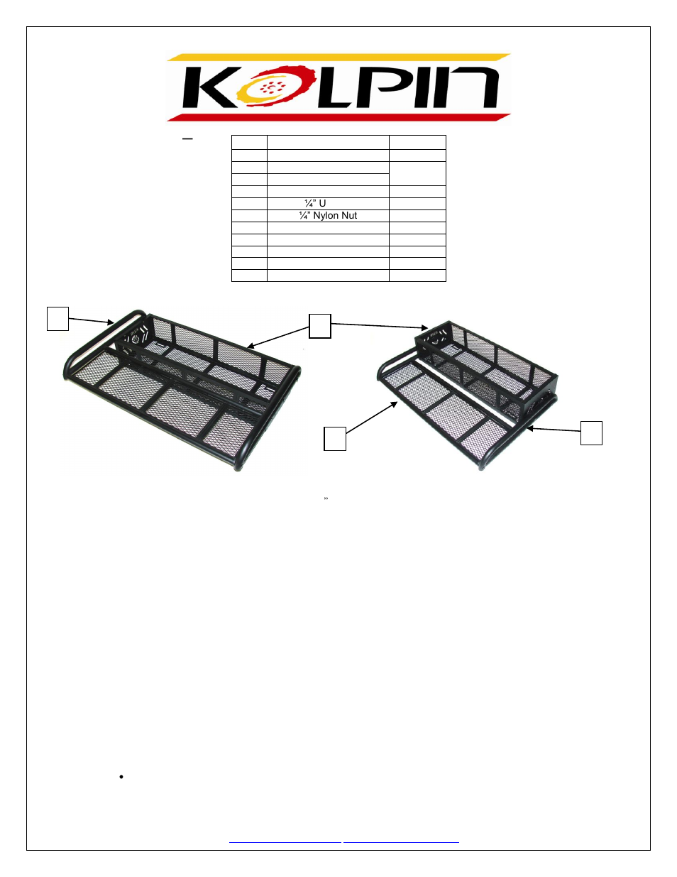 Kolpin 53350 – Convertible Rear Drop Rack User Manual | 1 page