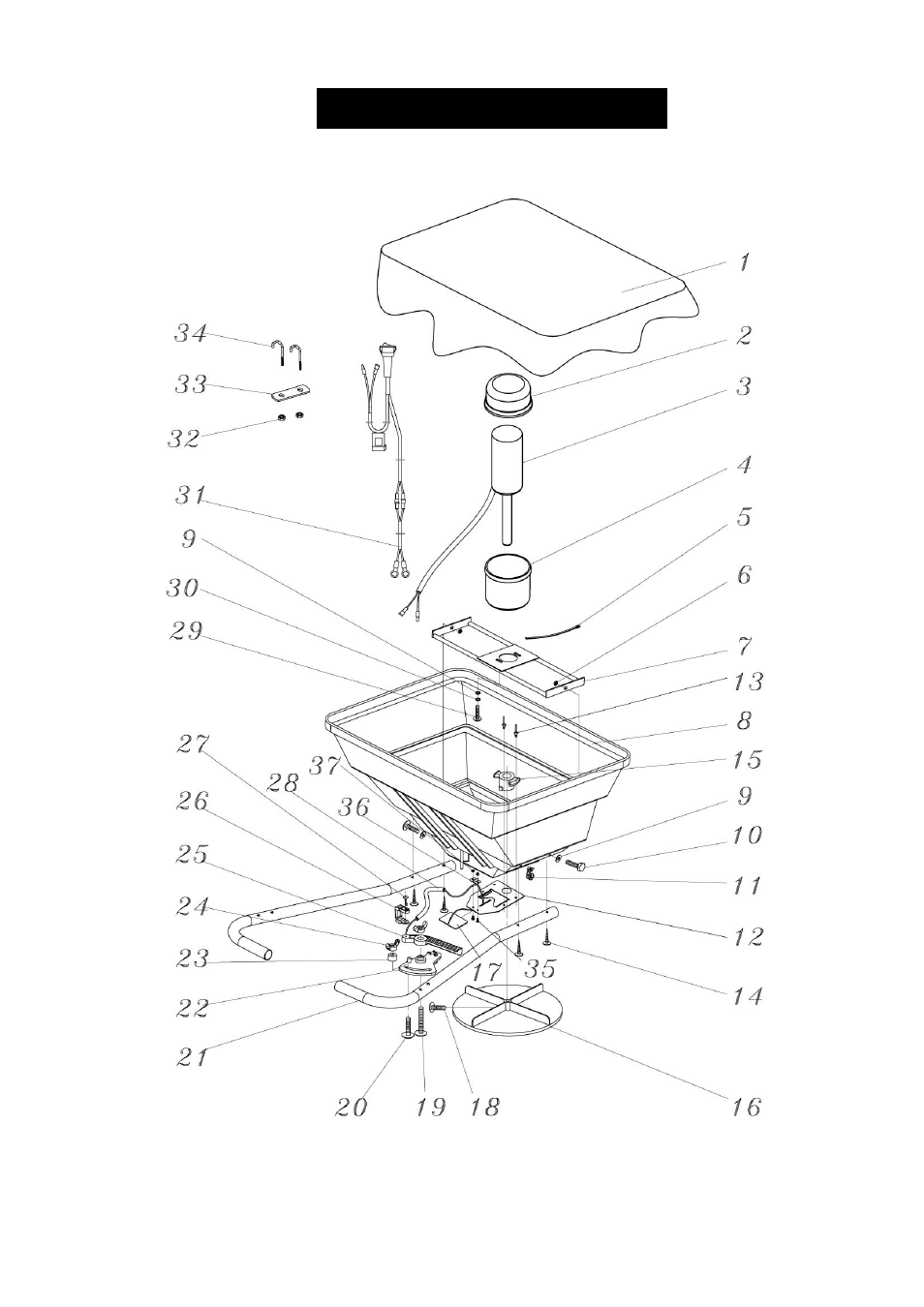 Exploded diagram | Kolpin 86360 - ATV SPREADER User Manual | Page 6 / 8