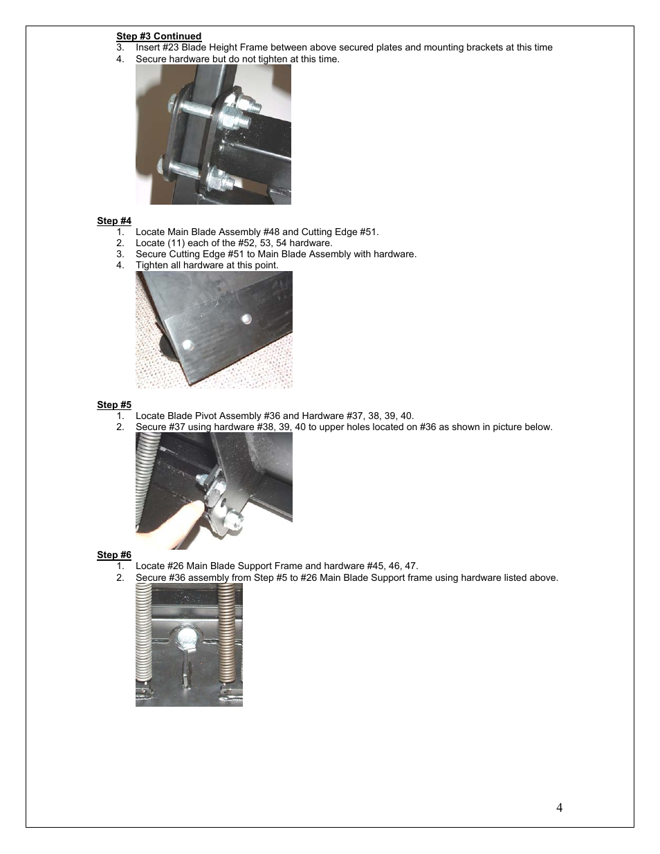 Kolpin 86400 – UTV 72” Snow Plow User Manual | Page 4 / 10