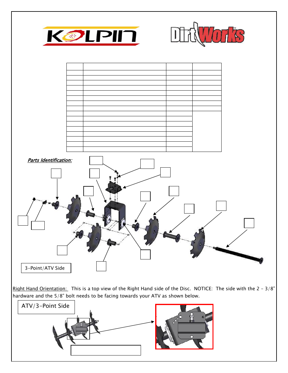 54” disc (dp-8) | Kolpin 86850 – TOW BEHIND DISC User Manual | Page 4 / 9