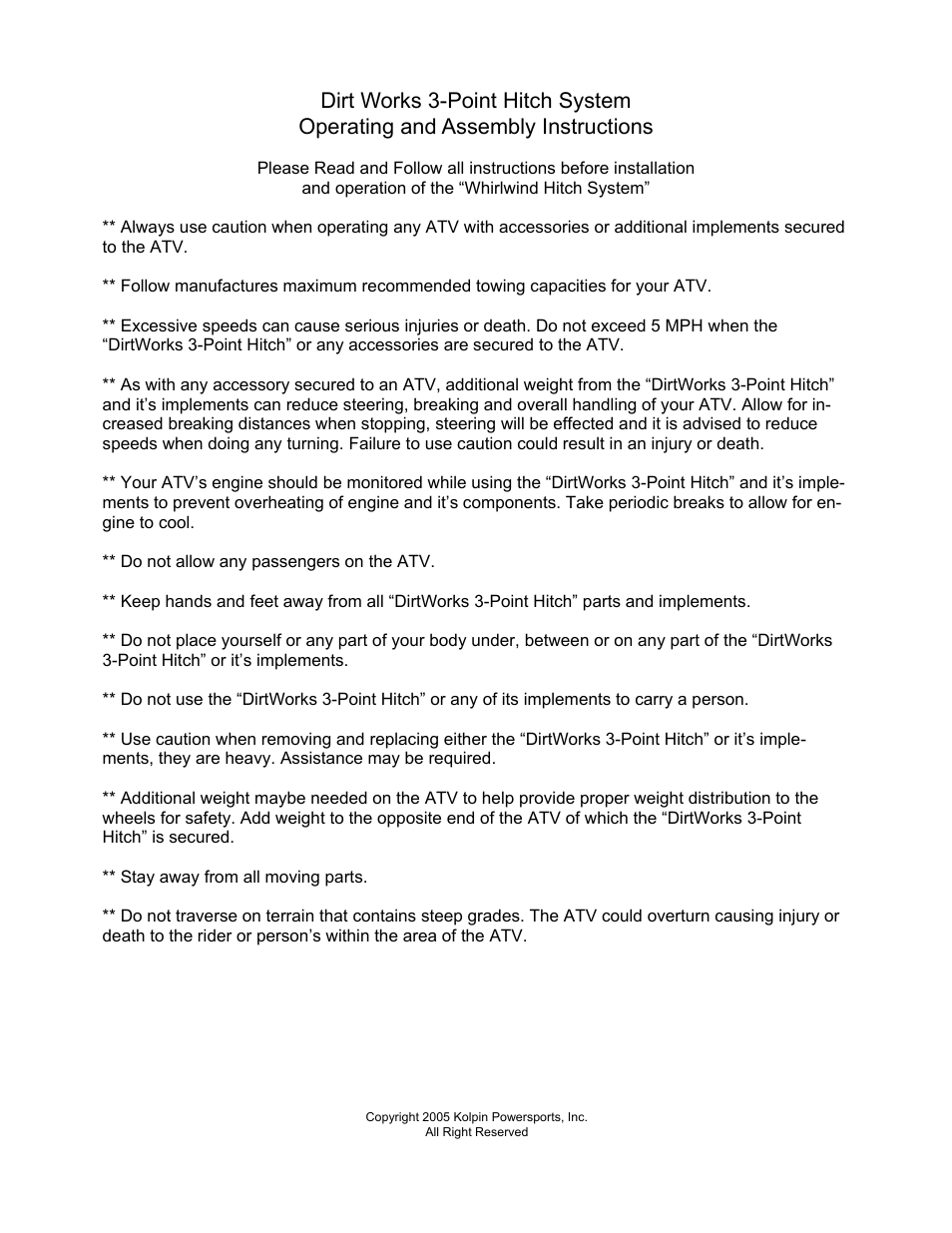 Kolpin WHS03 User Manual | Page 2 / 5