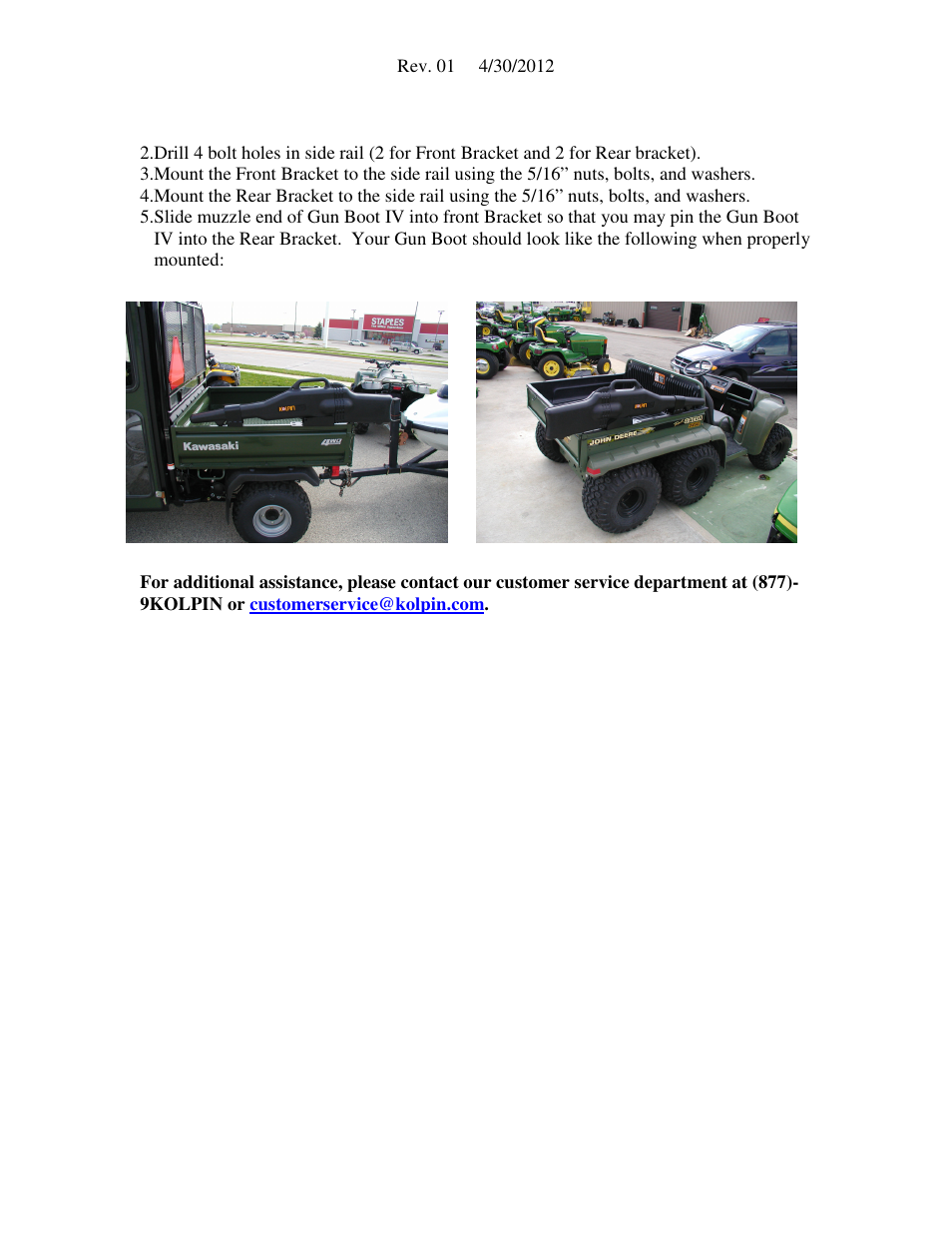 Kolpin 20129 – Gun Boot IV Metal Bracket User Manual | Page 2 / 2