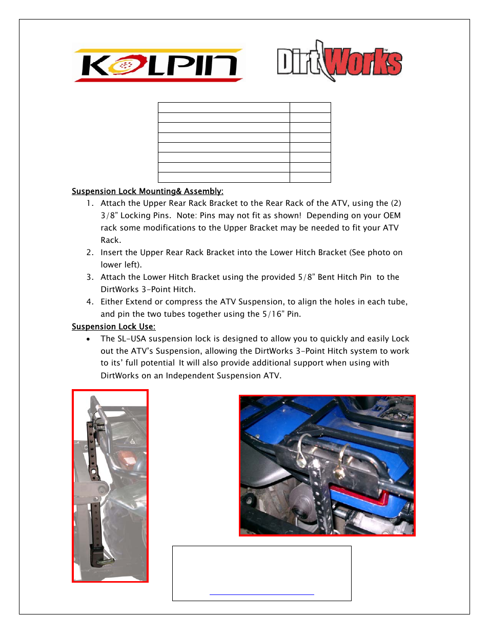 Kolpin SL-USA User Manual | 1 page