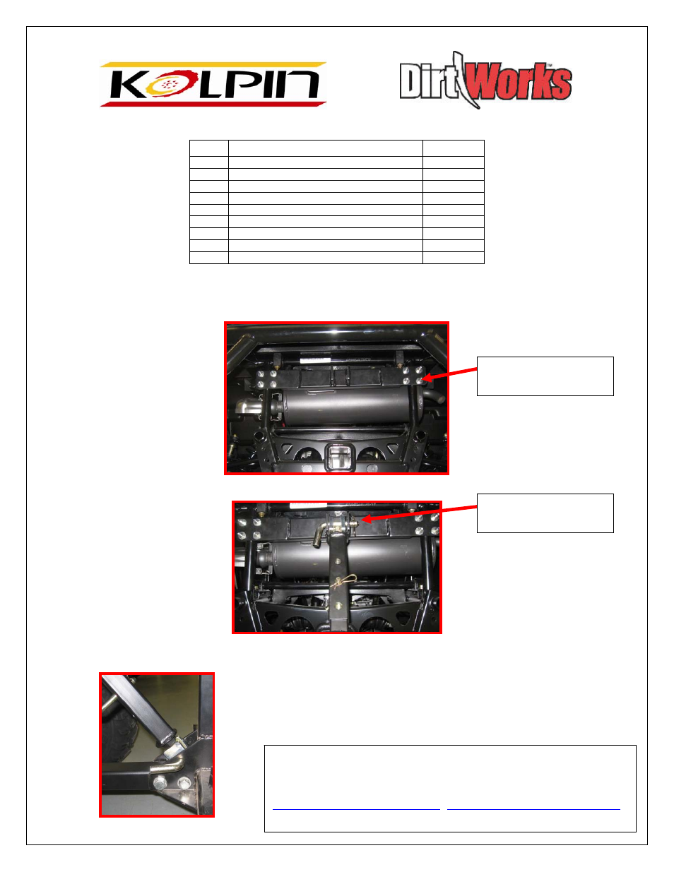 Kolpin 90510 – Arctic Cat Prowler Frame Support Kit User Manual | 1 page
