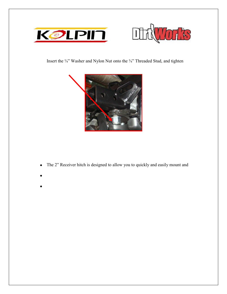 Kolpin 85145 – Honda Rancher AT 2 Receiver Hitch User Manual | Page 2 / 2