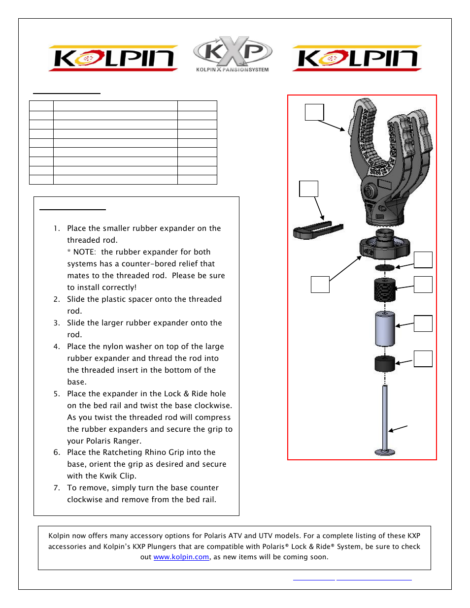 Kolpin 21541_21542 – KXP Ratcheting Rhino Grip User Manual | Page 2 / 2