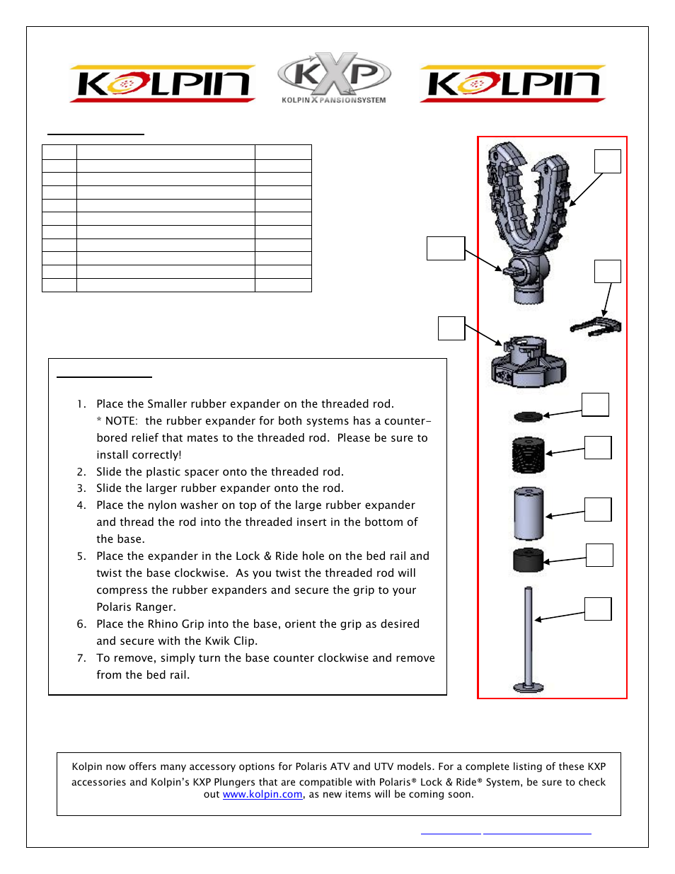 Kolpin 21511_21512 – KXP Rhino Grip XL User Manual | Page 2 / 2