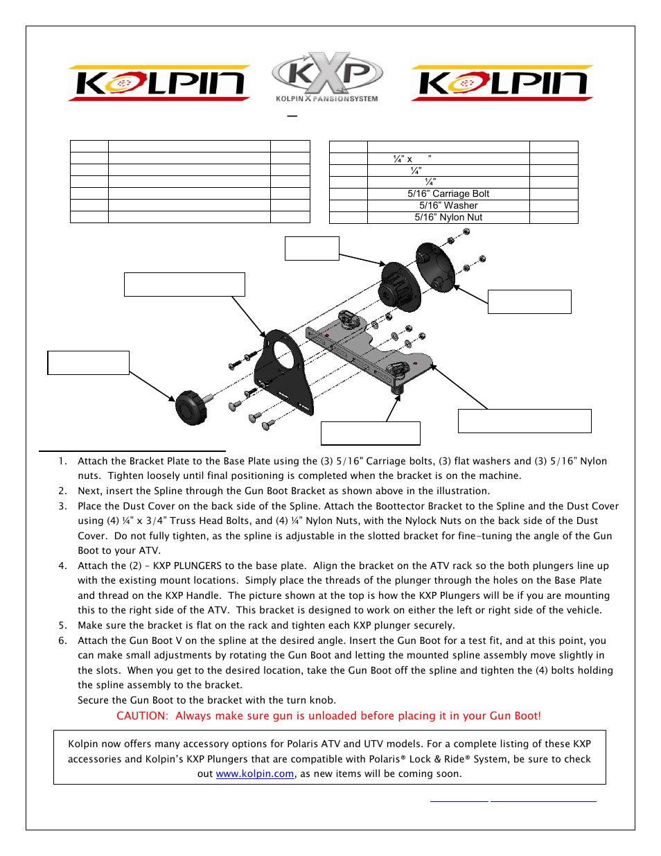 Kolpin 20096_20097 – KXP GUN BOOT 5.0 User Manual | 1 page