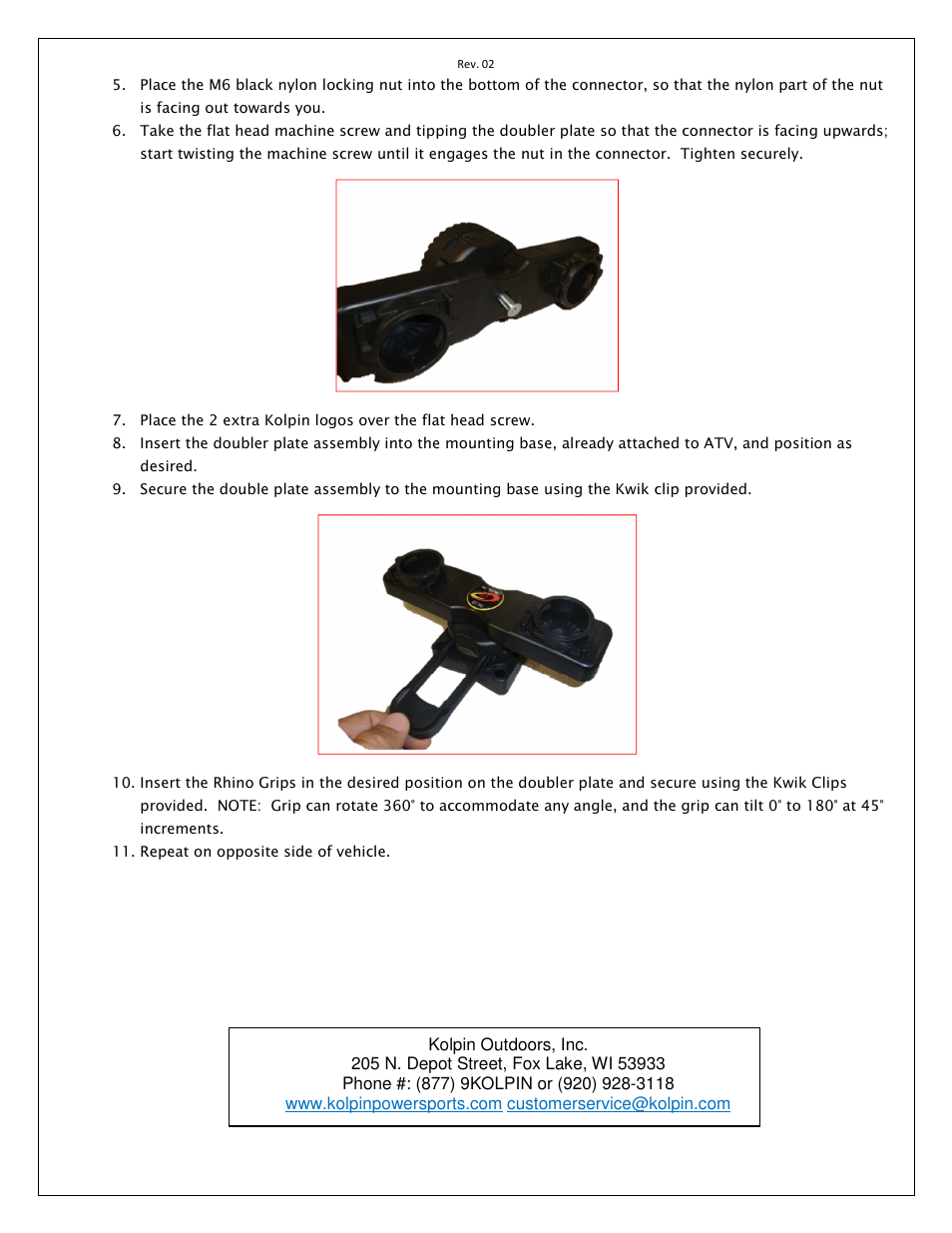 Kolpin 21515 - Rhino Grip XL – Double User Manual | Page 2 / 2