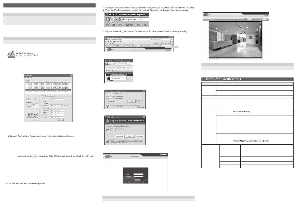 Assign an ip address, Product specifications | KT&C KNC-HNDi120 User Manual | Page 2 / 2