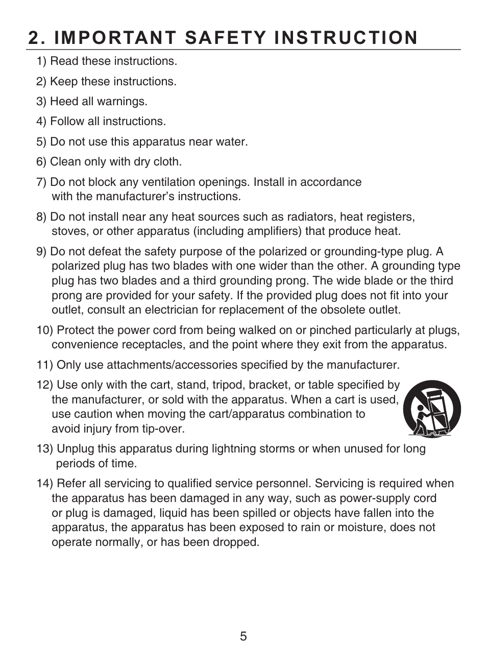 Important safety instruction | KT&C KPC-HDV120F User Manual | Page 5 / 23