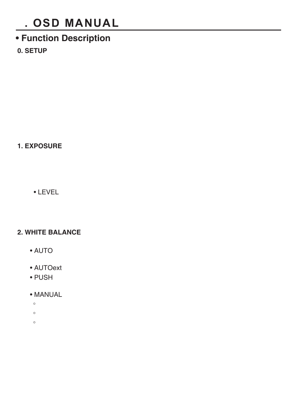 Osd manual, Function description | KT&C KPC-HND122 User Manual | Page 16 / 20