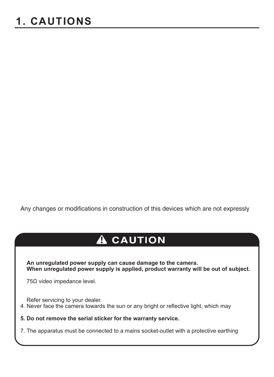 Cautions, Warning, Caution | KT&C KPC-HND122 User Manual | Page 4 / 20