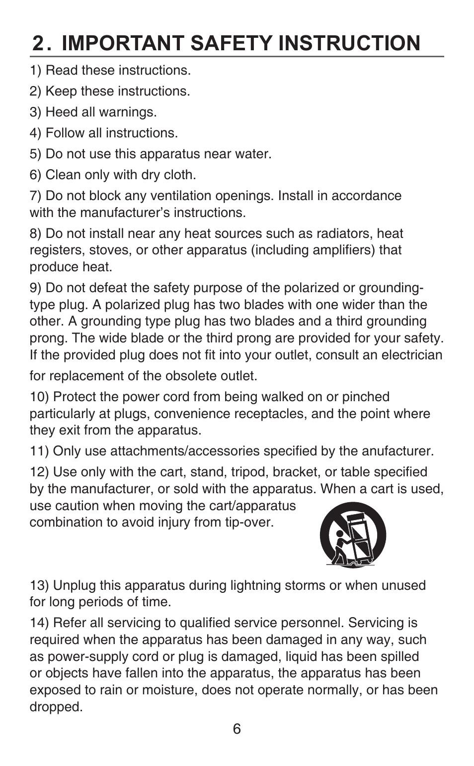 Important safety instruction | KT&C KPC-HDB450M User Manual | Page 6 / 21