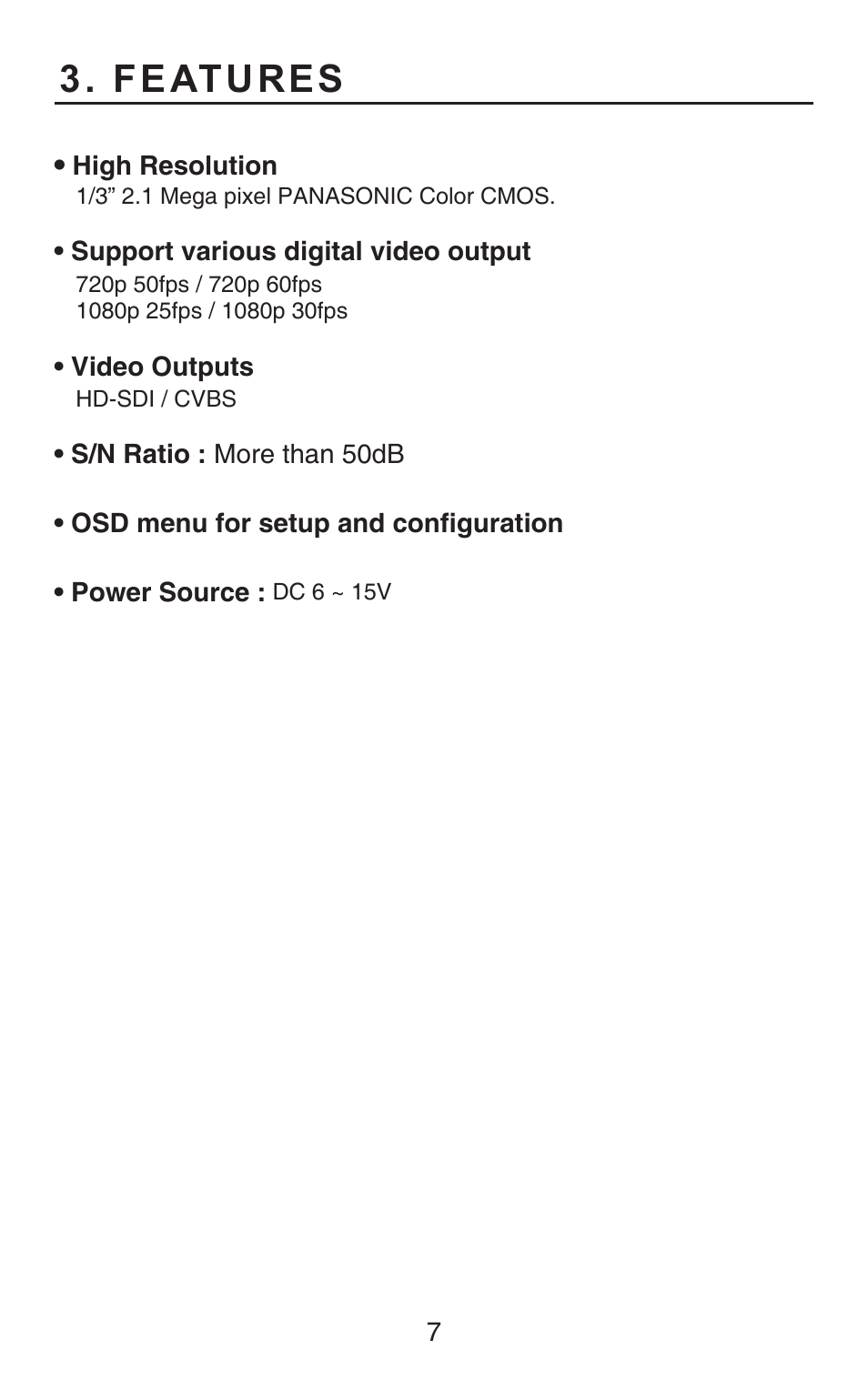 Features | KT&C KPC-HDB450M User Manual | Page 7 / 21