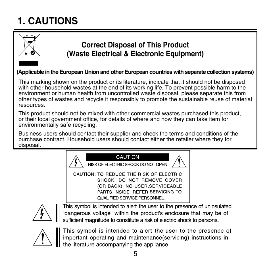 Cautions | KT&C KPC-HNV522MB User Manual | Page 5 / 18
