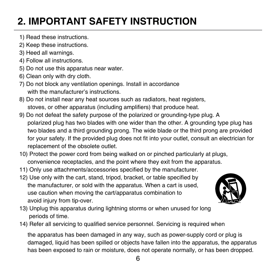 Important safety instruction | KT&C KPC-HNV522MB User Manual | Page 6 / 18