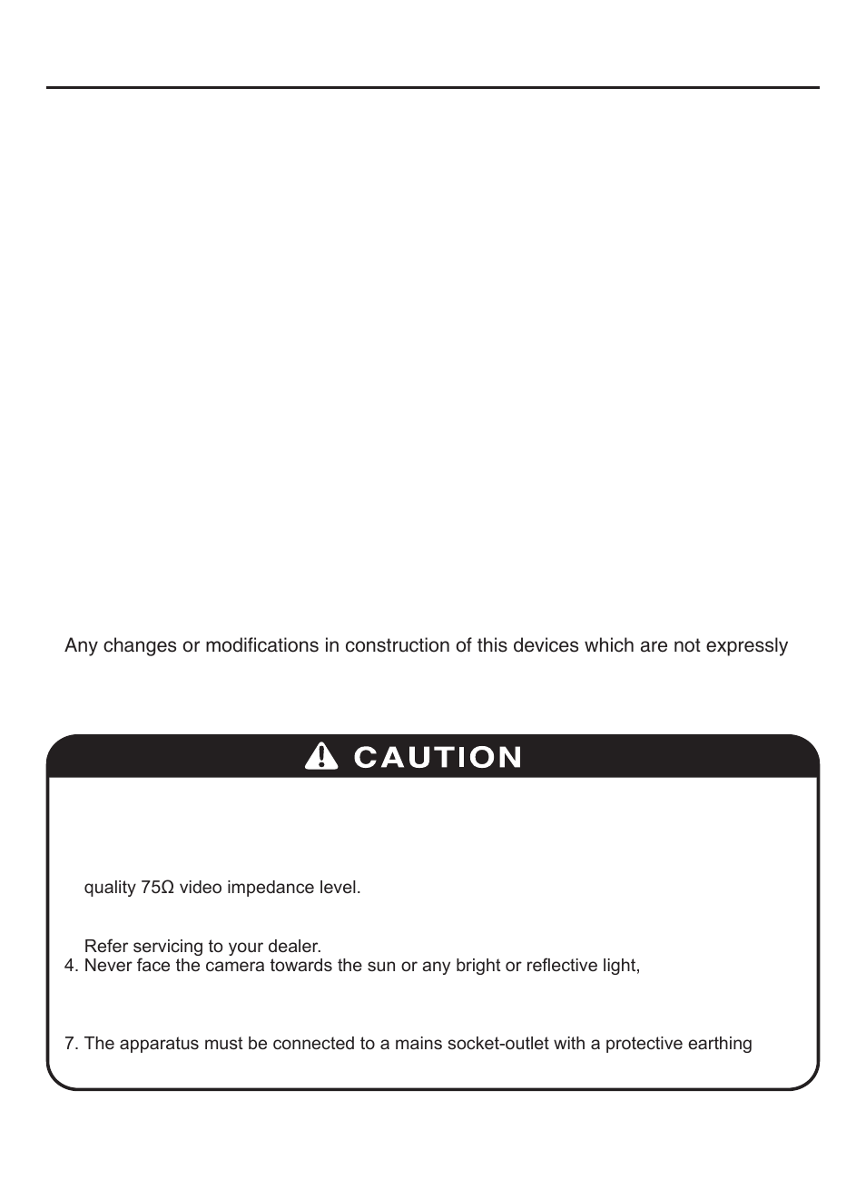 Cautions, Warning, Caution | KT&C KPC-HDN722M User Manual | Page 4 / 18