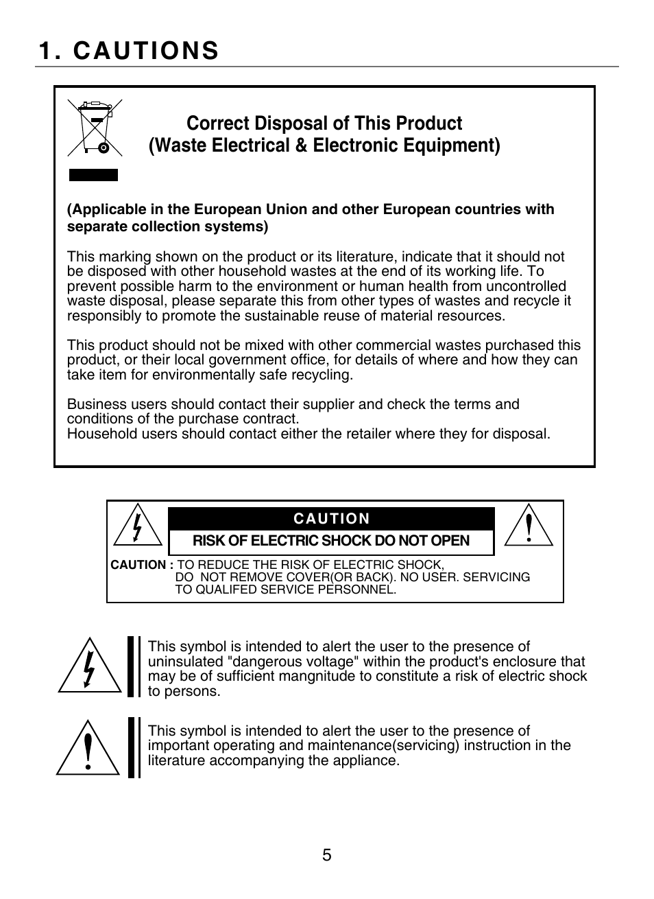 Cautions | KT&C KPC-HDN552M User Manual | Page 5 / 17