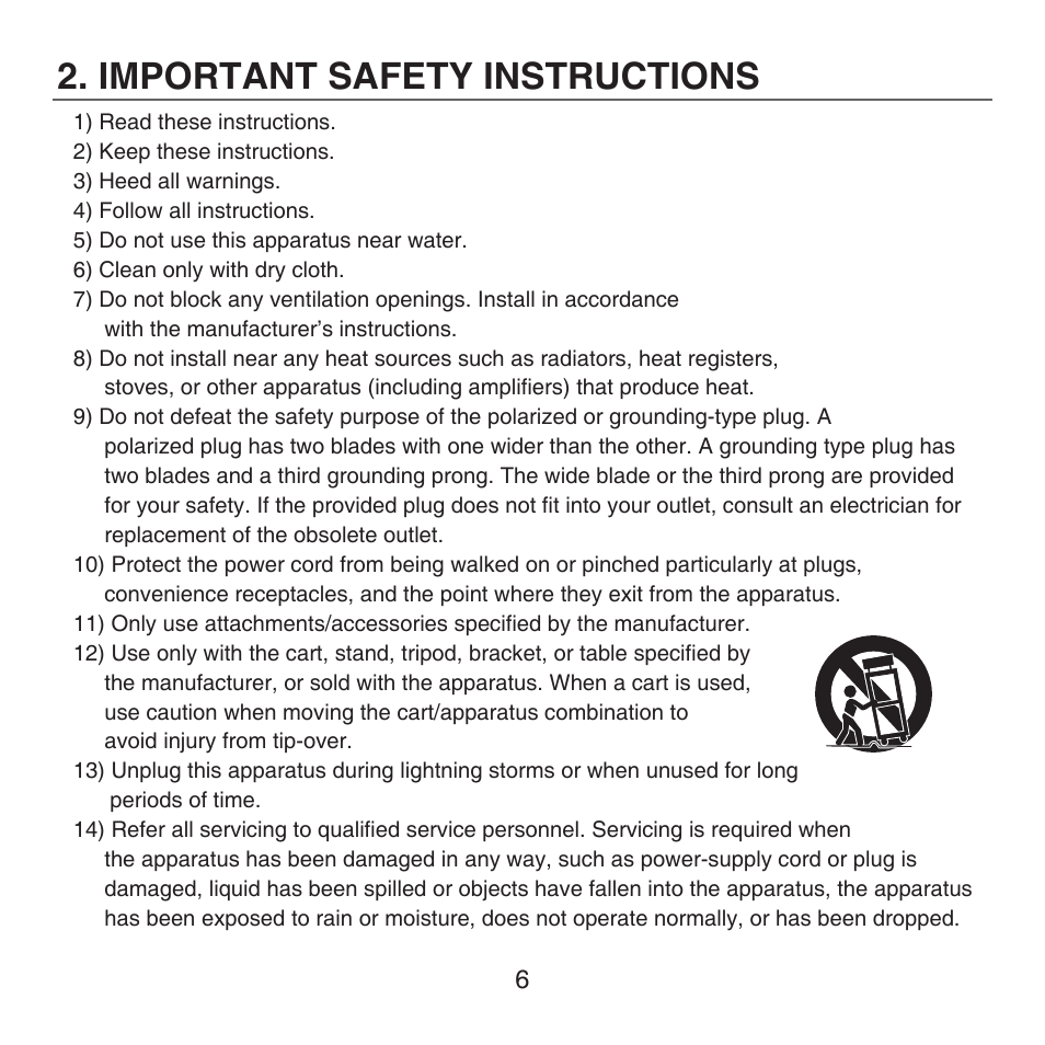 Important safety instructions | KT&C KPC-HDX222M User Manual | Page 6 / 22