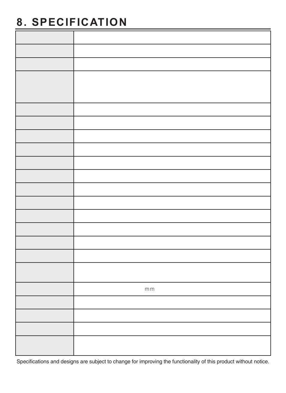 Specification | KT&C KPC-HDX210M User Manual | Page 17 / 32