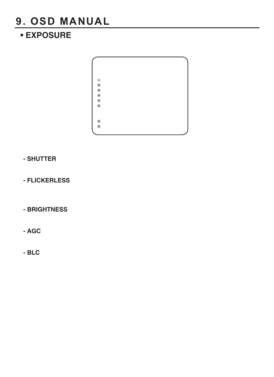 Osd manual, Exposure | KT&C KPC-HDX210M User Manual | Page 25 / 32