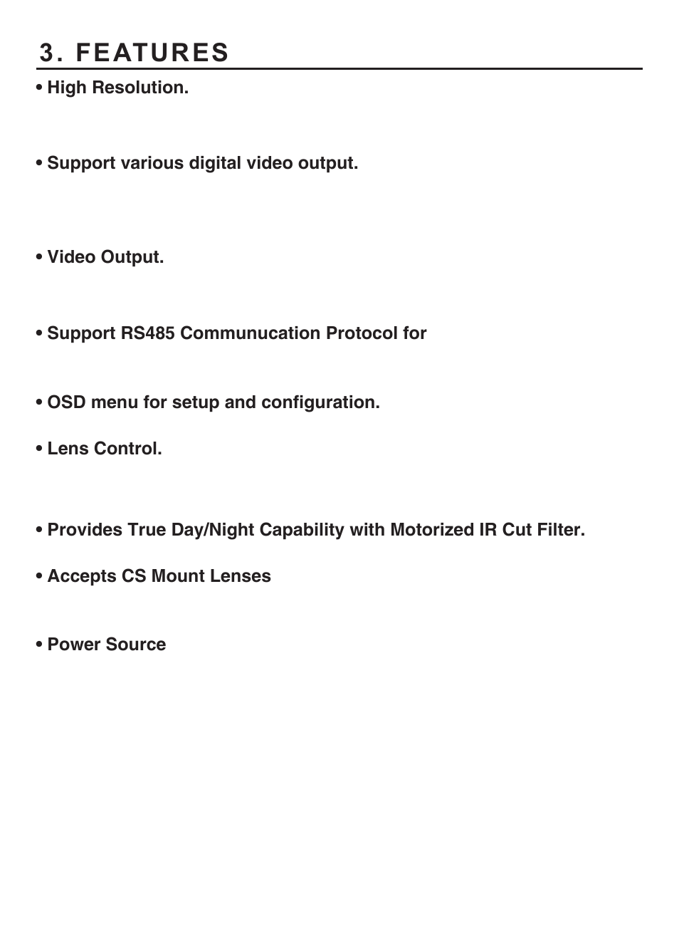 Features | KT&C KPC-HDX210M User Manual | Page 7 / 32