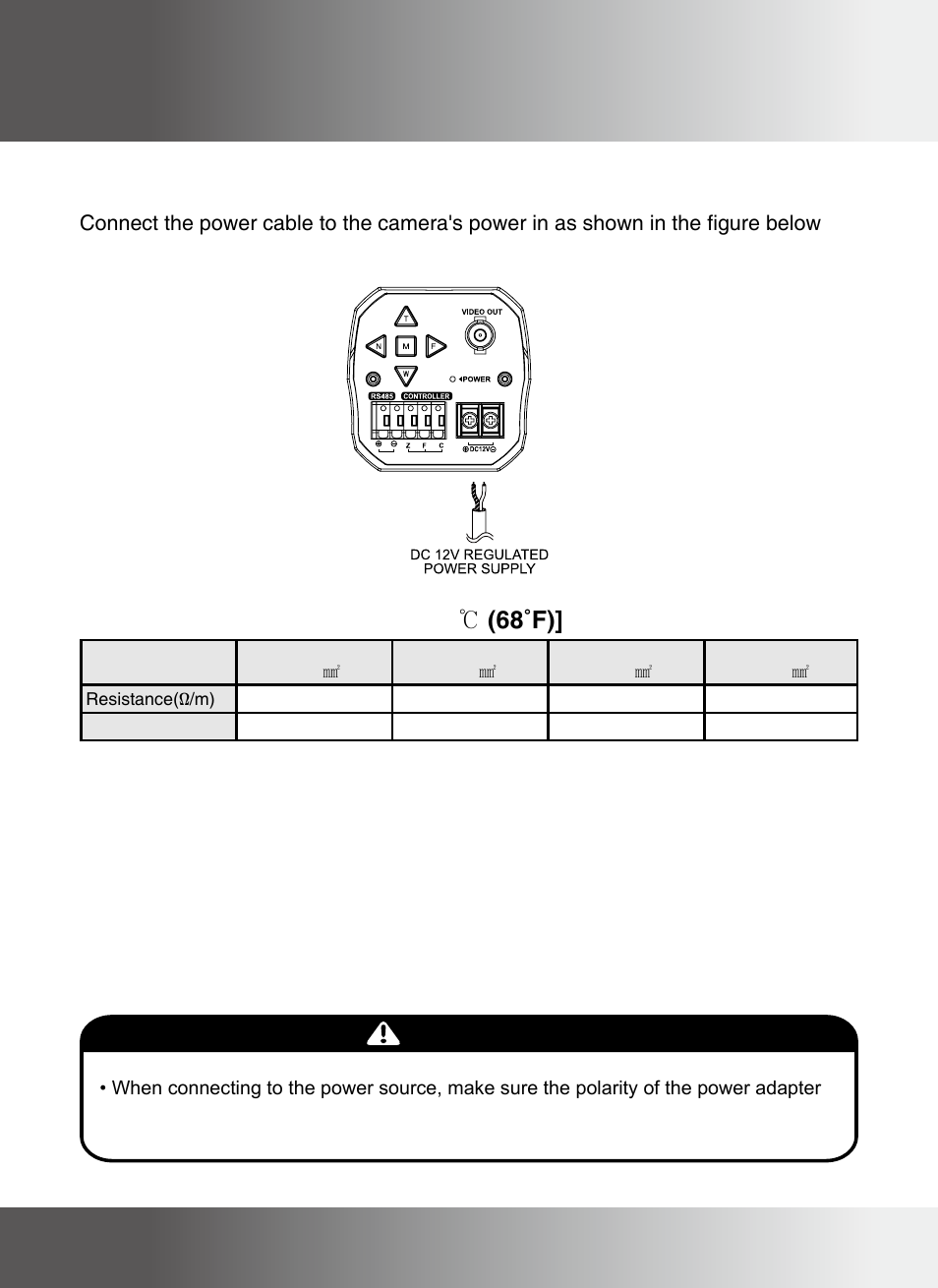 N o t e, Connecting to power, Resistance of copper wire [at 20 ℃ (68˚f) | KT&C KPC-ZA180NH User Manual | Page 11 / 39