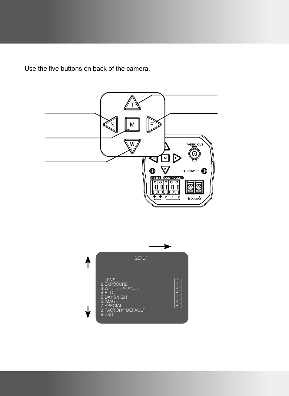 Menu setup, Near/far tele/wide | KT&C KPC-ZA180NH User Manual | Page 19 / 39