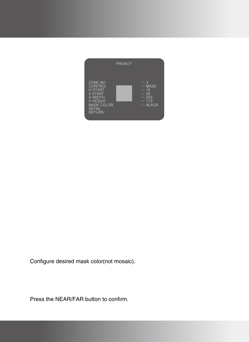 Special sub-menu : privacy | KT&C KPC-ZA180NH User Manual | Page 33 / 39