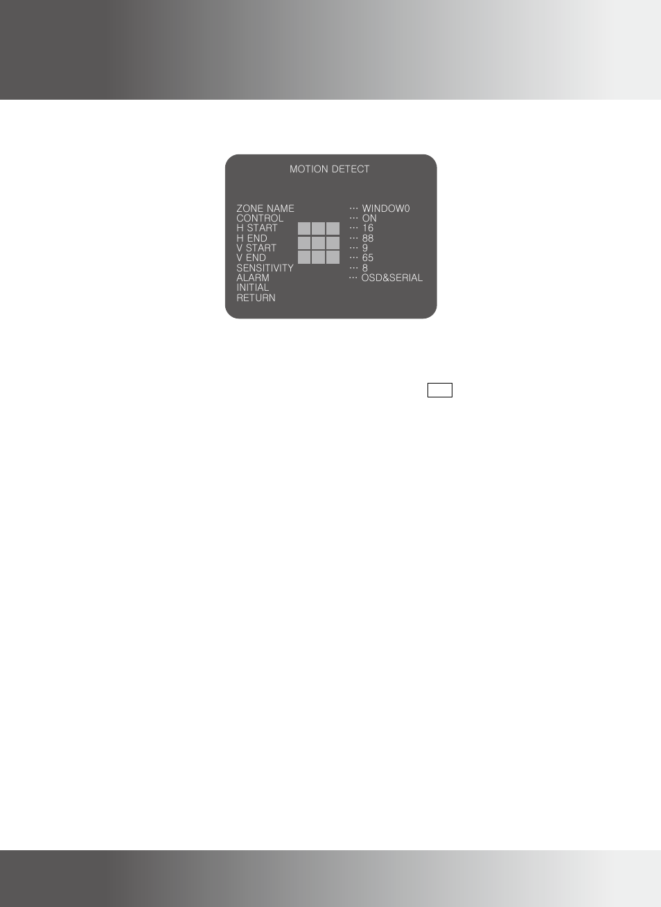 Special sub-menu : motion detect | KT&C KPC-ZA180NH User Manual | Page 35 / 39