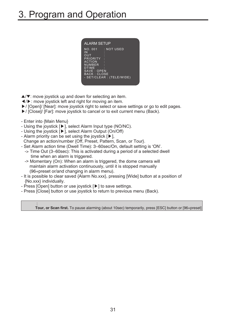 Program and operation, 11 alarm menu | KT&C KPT-SPDN300NUCH User Manual | Page 31 / 36