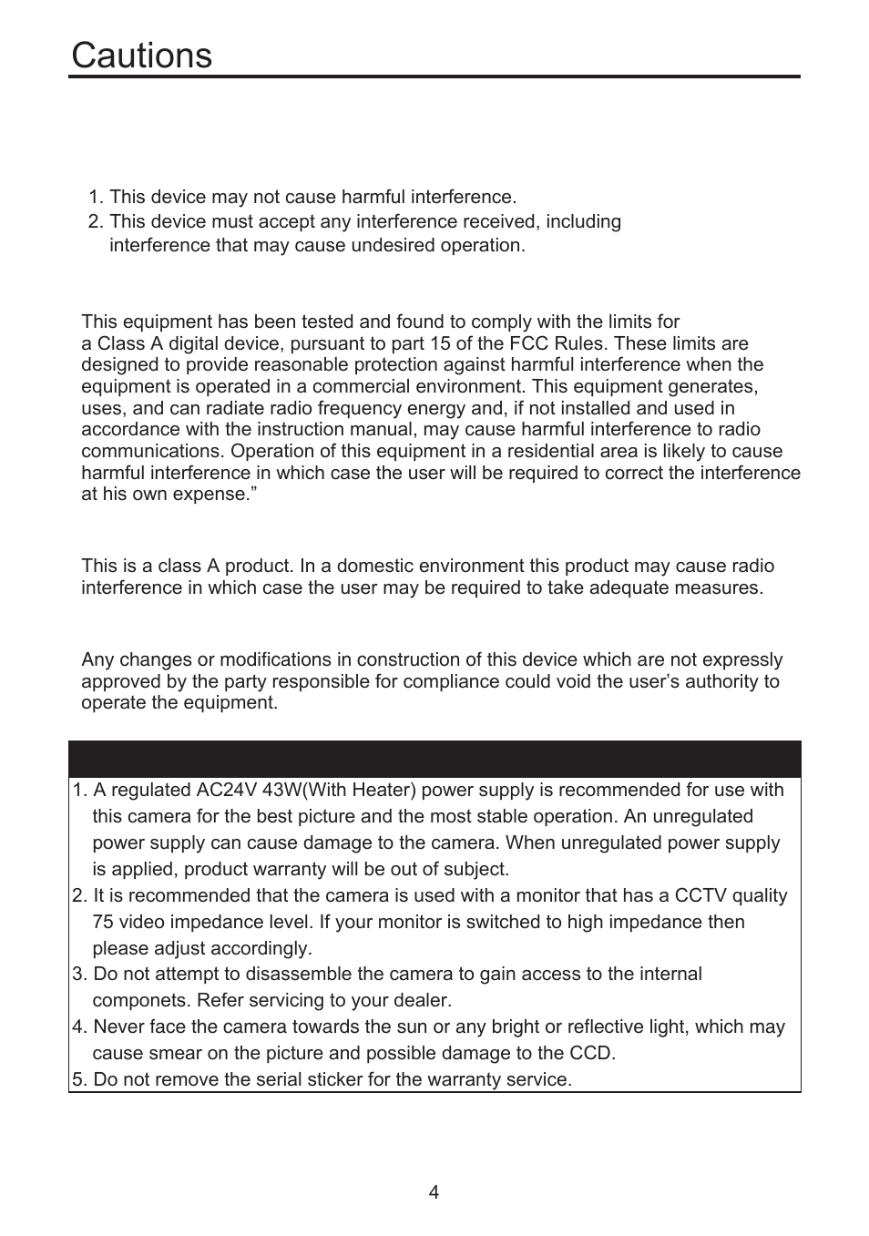 Cautions, Warning, Caution | KT&C KPT-SPDN300NUCH User Manual | Page 4 / 36